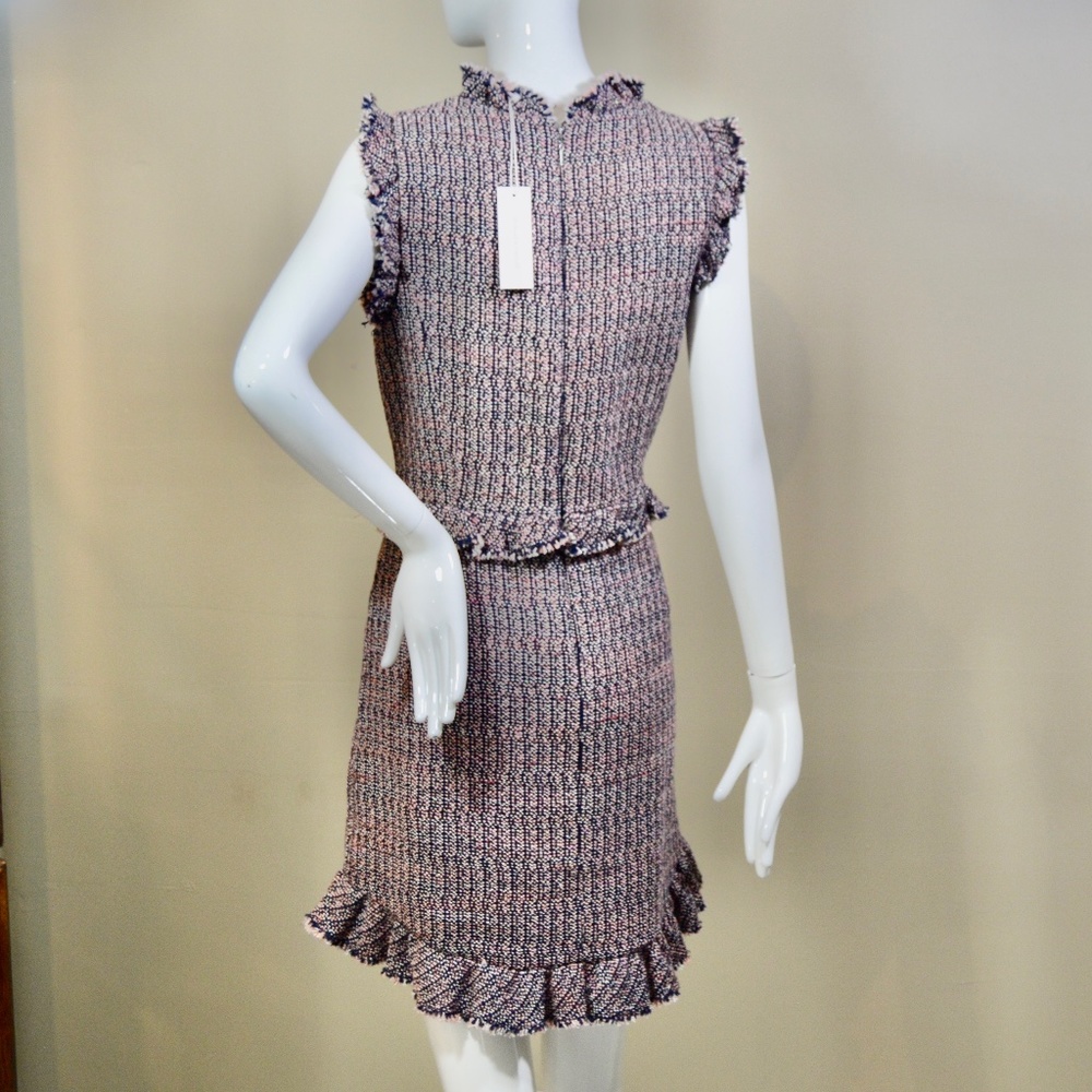 Rebecca Taylor Navy & Blush Tweed Dress – Authentic Designer Piece– NWT – - Picture 11 of 15
